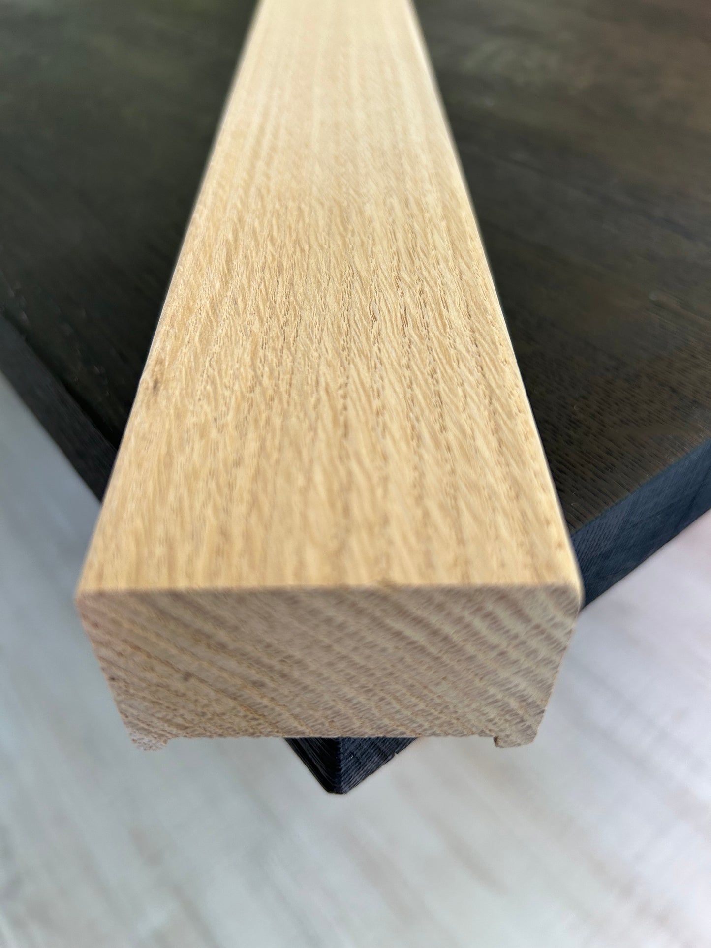 PASAMANOS DE ROBLE RECTANGULAR DE LAMINA ENTERA CON RANURA