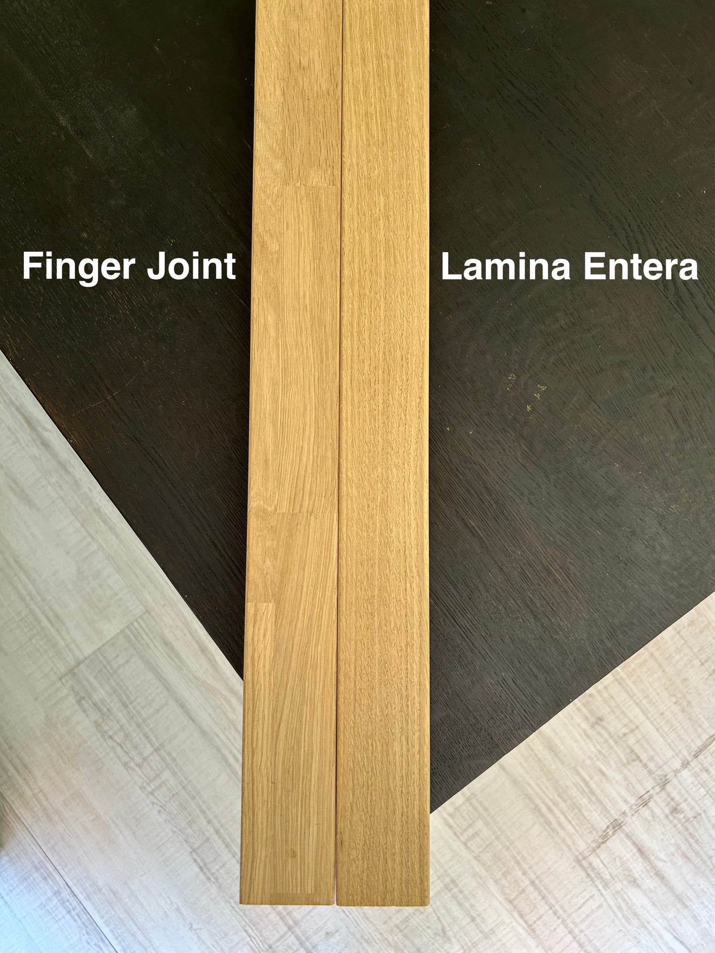 PASAMANOS DE ROBLE RECTANGULAR DE LAMINA ENTERA CON RANURA