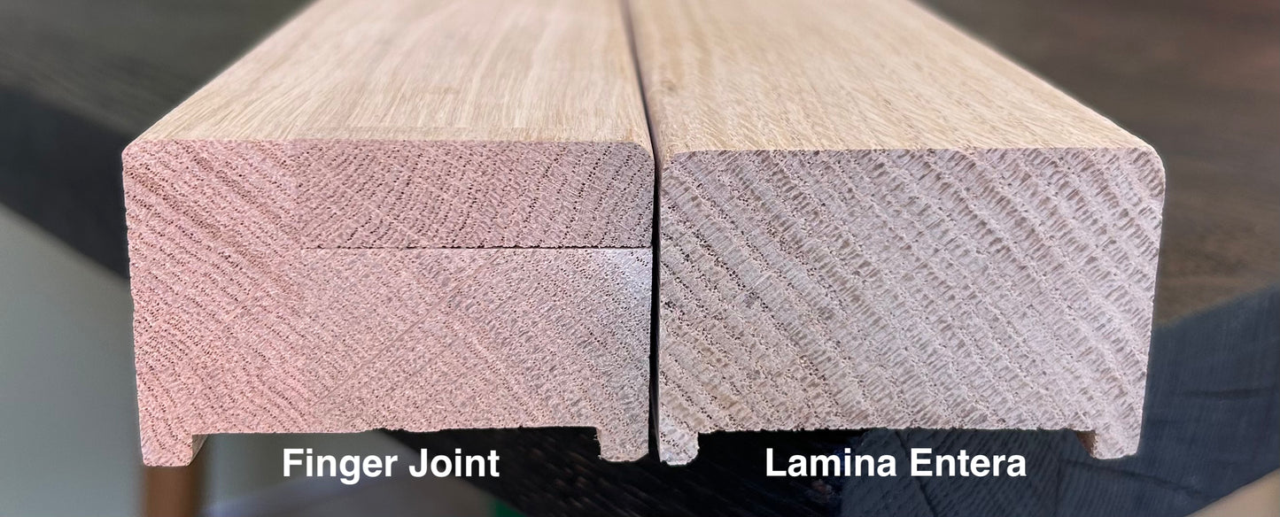 PASAMANOS DE ROBLE RECTANGULAR DE LAMINA ENTERA CON RANURA