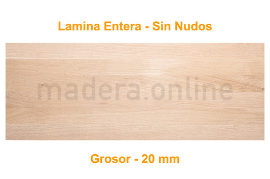 Peldaño de roble - Lamina Entera - Sin Nudos - Grosor 20 mm - Escalon Express