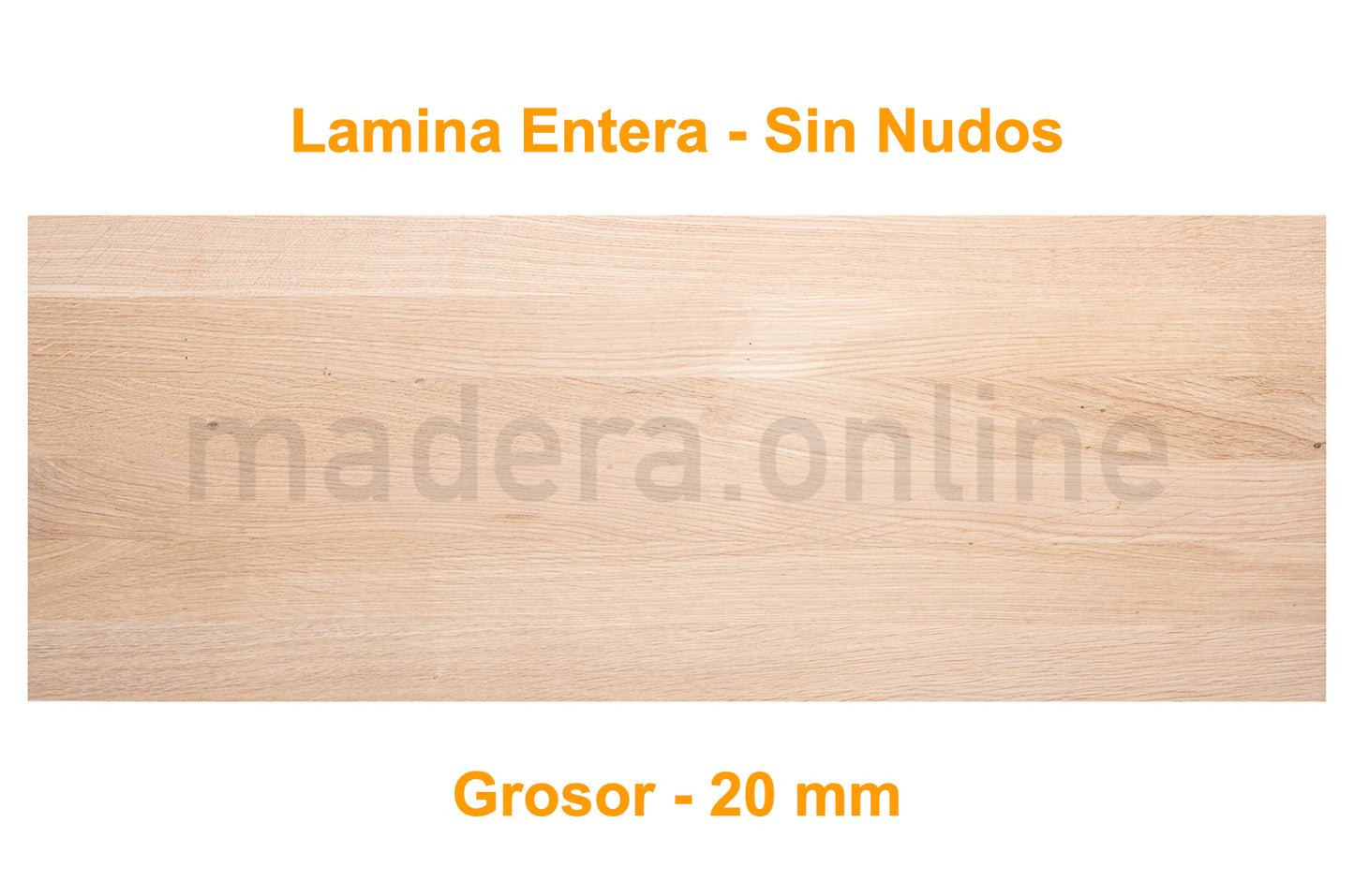Peldaño de roble - Lamina Entera - Sin Nudos - Grosor 20 mm - ooaak