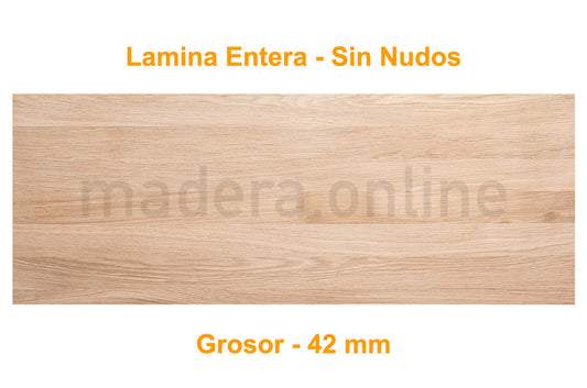 Peldaño de roble - Lamina Entera - Sin Nudos - Grosor 42 mm - Escalon Express