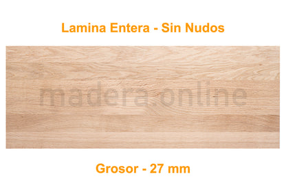 Peldaño de roble - Lamina Entera - Sin Nudos - Grosor 27 mm - ooaak