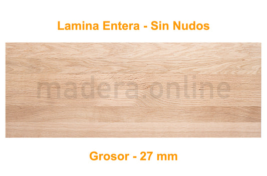 Peldaño de roble - Lamina Entera - Sin Nudos - Grosor 27 mm - ooaak