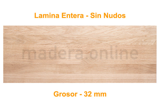 Peldaño de roble - Lamina Entera - Sin Nudos - Grosor 32 mm - Escalon Express