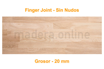 Peldaño de roble - Finger Joint - Sin Nudos - Grosor 20 mm - Escalon Express