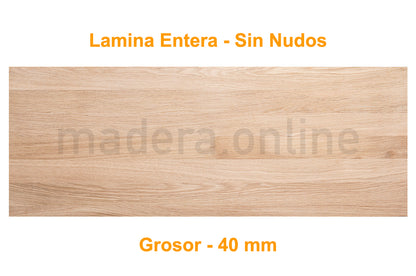 Peldaño de roble - Lamina Entera - Sin Nudos - Grosor 40 mm - ooaak