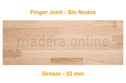Peldaño de roble - Finger Joint - Sin Nudos - Grosor 32 mm - Escalon Express