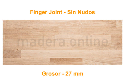 Peldaño de roble - Finger Joint - Sin Nudos - Grosor 27 mm - ooaak