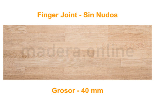 Peldaño de roble - Finger Joint - Sin Nudos - Grosor 40 mm - ooaak