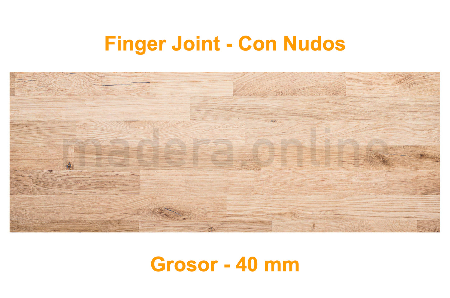 Peldaño de roble - Finger Joint - Con Nudos - Grosor 40 mm - ooaak