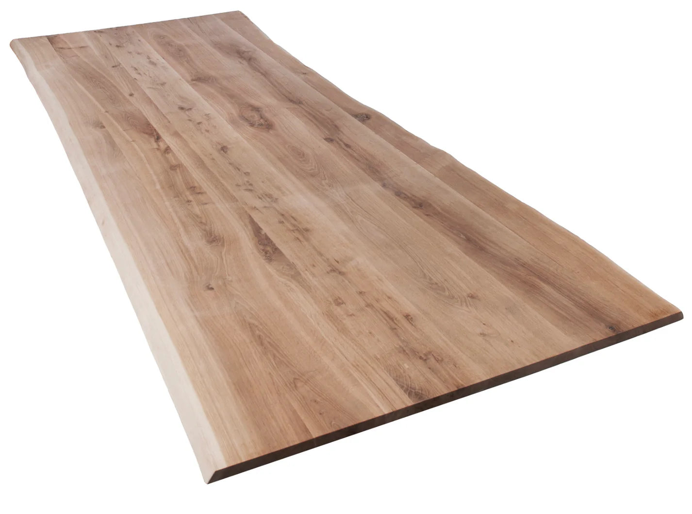 TABLERO DE MESA DE ROBLE CON CANTOS VIVOS (con nudos)